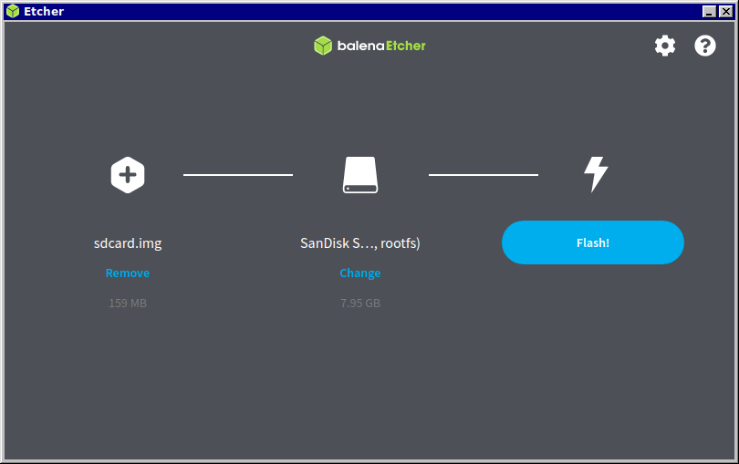 Etcher welcome screen