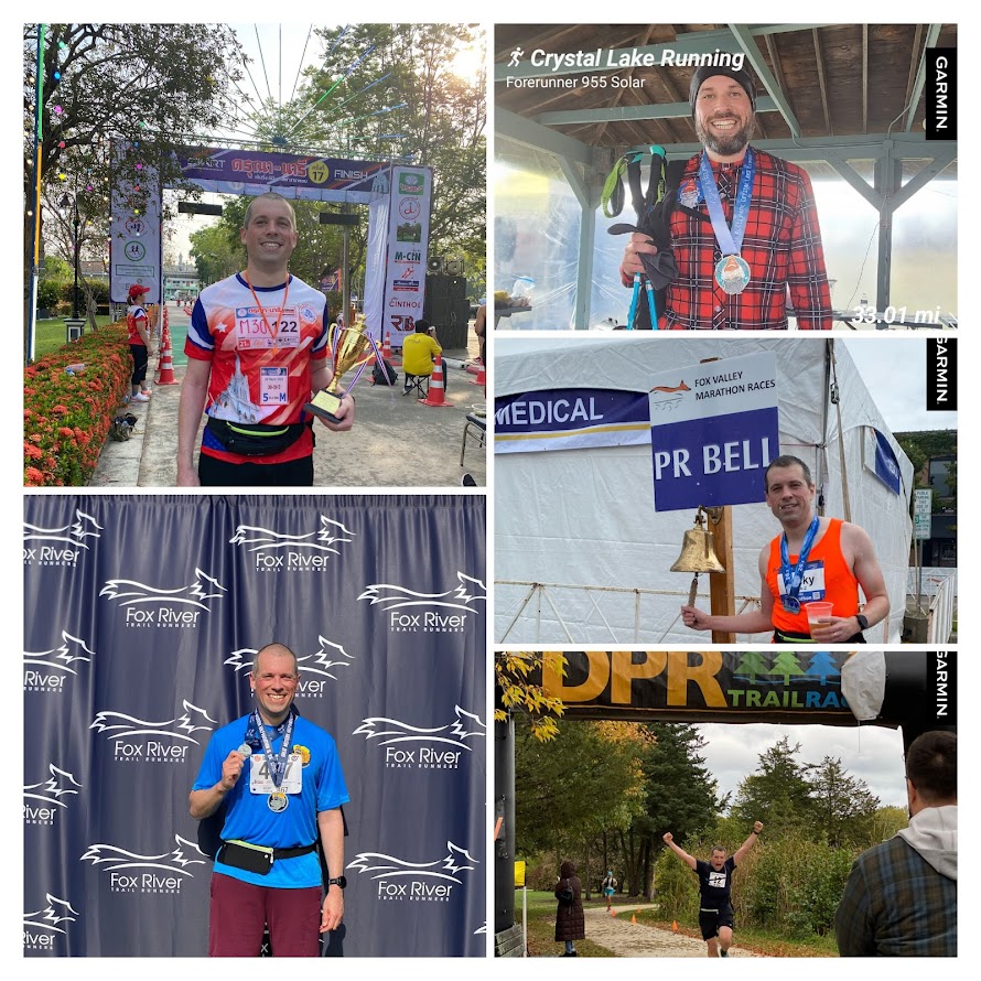 A collage of my running in 2023